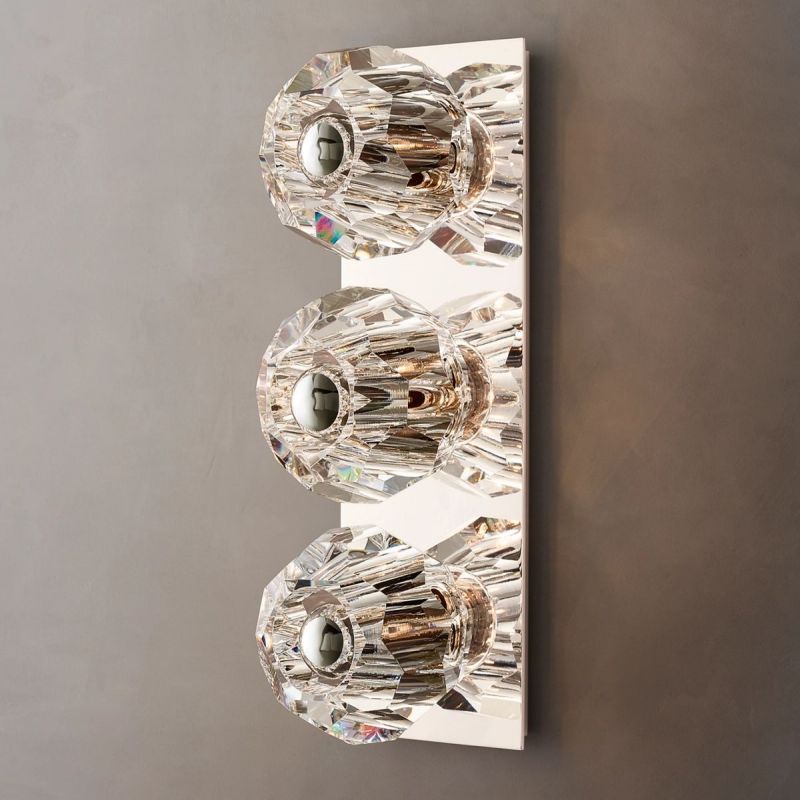 Bayfield Cristal Clear Glass Linear Short Wall Sconce-HiLamps