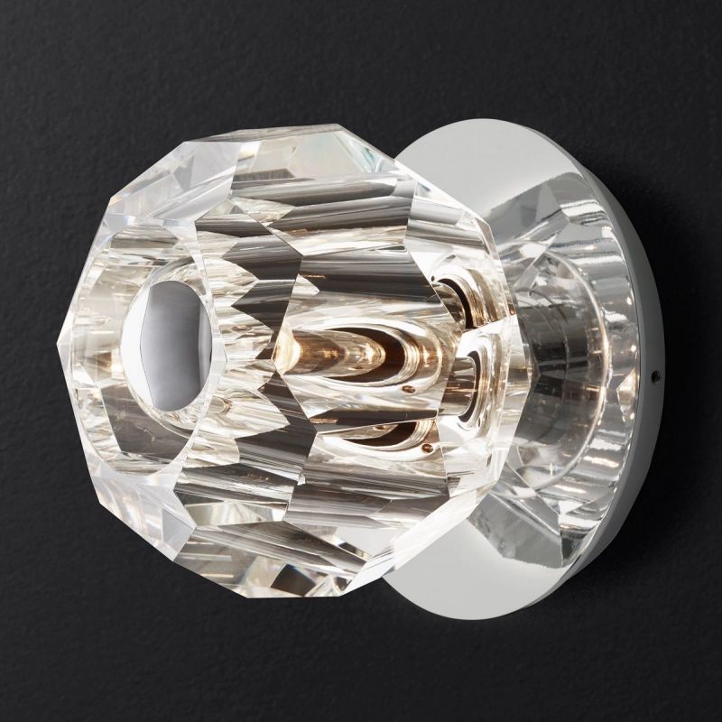 Bayfield Cristal Clear Glass Petite Wall Sconce-HiLamps