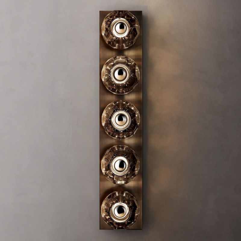 Bayfield Cristal Smoke Glass Linear Grand Wall Sconce-HiLamps