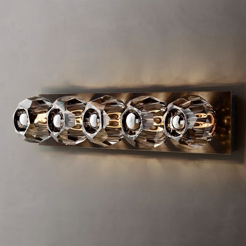 Bayfield Cristal Smoke Glass Linear Grand Wall Sconce-HiLamps