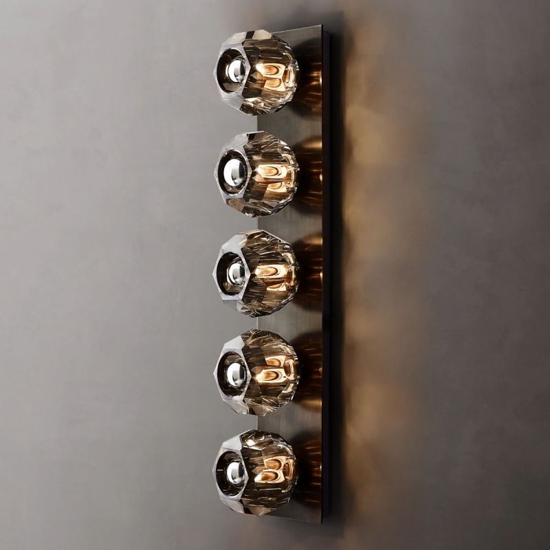 Bayfield Cristal Smoke Glass Linear Grand Wall Sconce-HiLamps
