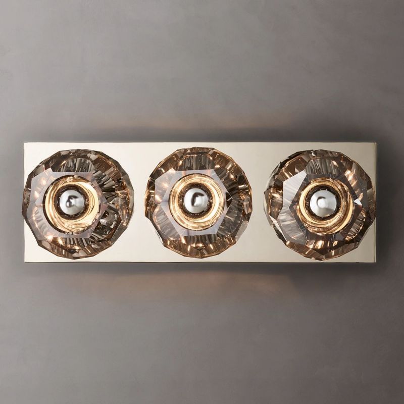 Bayfield Cristal Smoke Glass Linear Short Wall Sconce-HiLamps