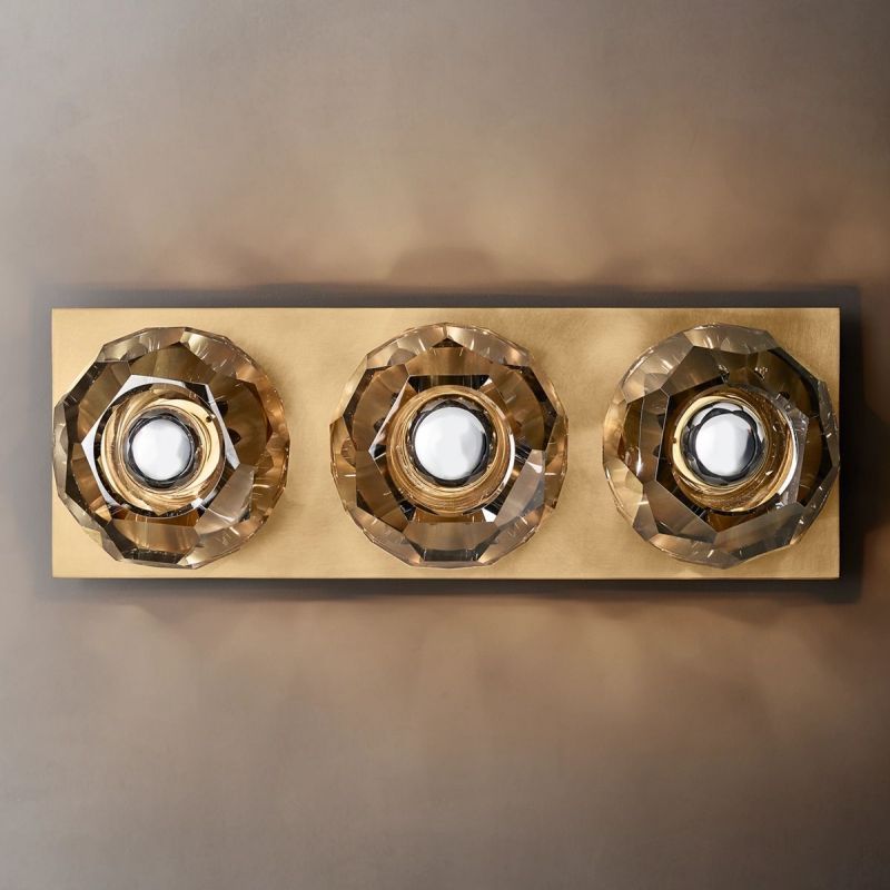 Bayfield Cristal Smoke Glass Linear Short Wall Sconce-HiLamps