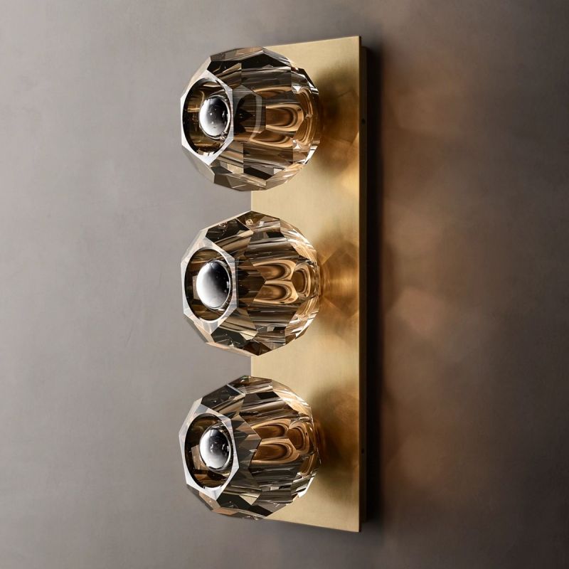 Bayfield Cristal Smoke Glass Linear Short Wall Sconce-HiLamps