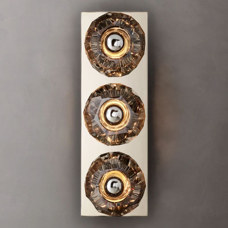 Bayfield Cristal Smoke Glass Linear Short Wall Sconce-HiLamps