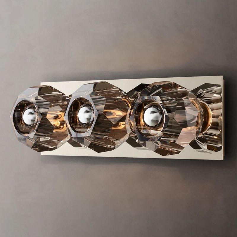 Bayfield Cristal Smoke Glass Linear Short Wall Sconce-HiLamps