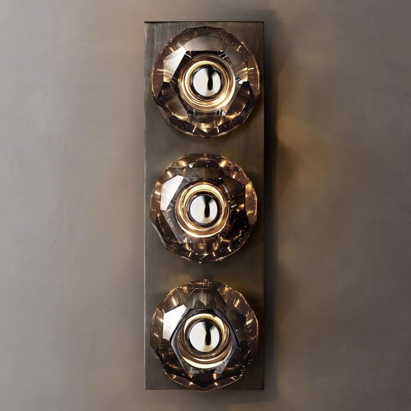 Bayfield Cristal Smoke Glass Linear Short Wall Sconce-HiLamps