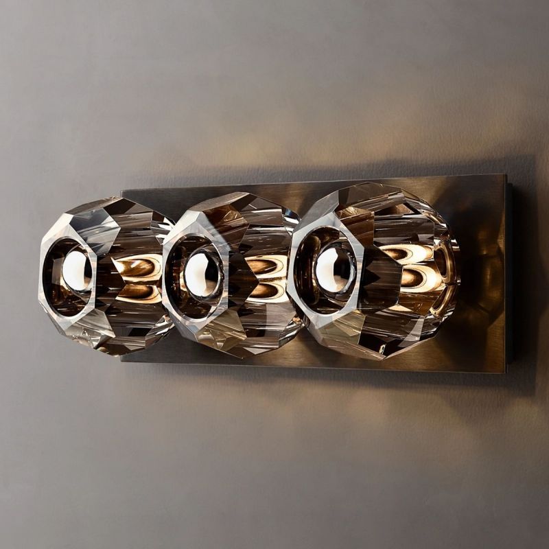 Bayfield Cristal Smoke Glass Linear Short Wall Sconce-HiLamps