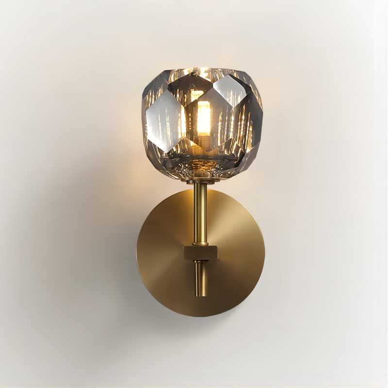 Bayfield Cristal Smoke Glass Short Wall Sconce-HiLamps