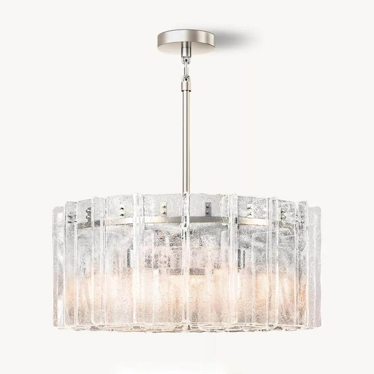 Lattice Glass Round Chandelier 37"