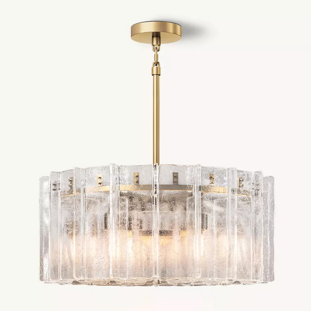 Lattice Glass Round Chandelier 37"