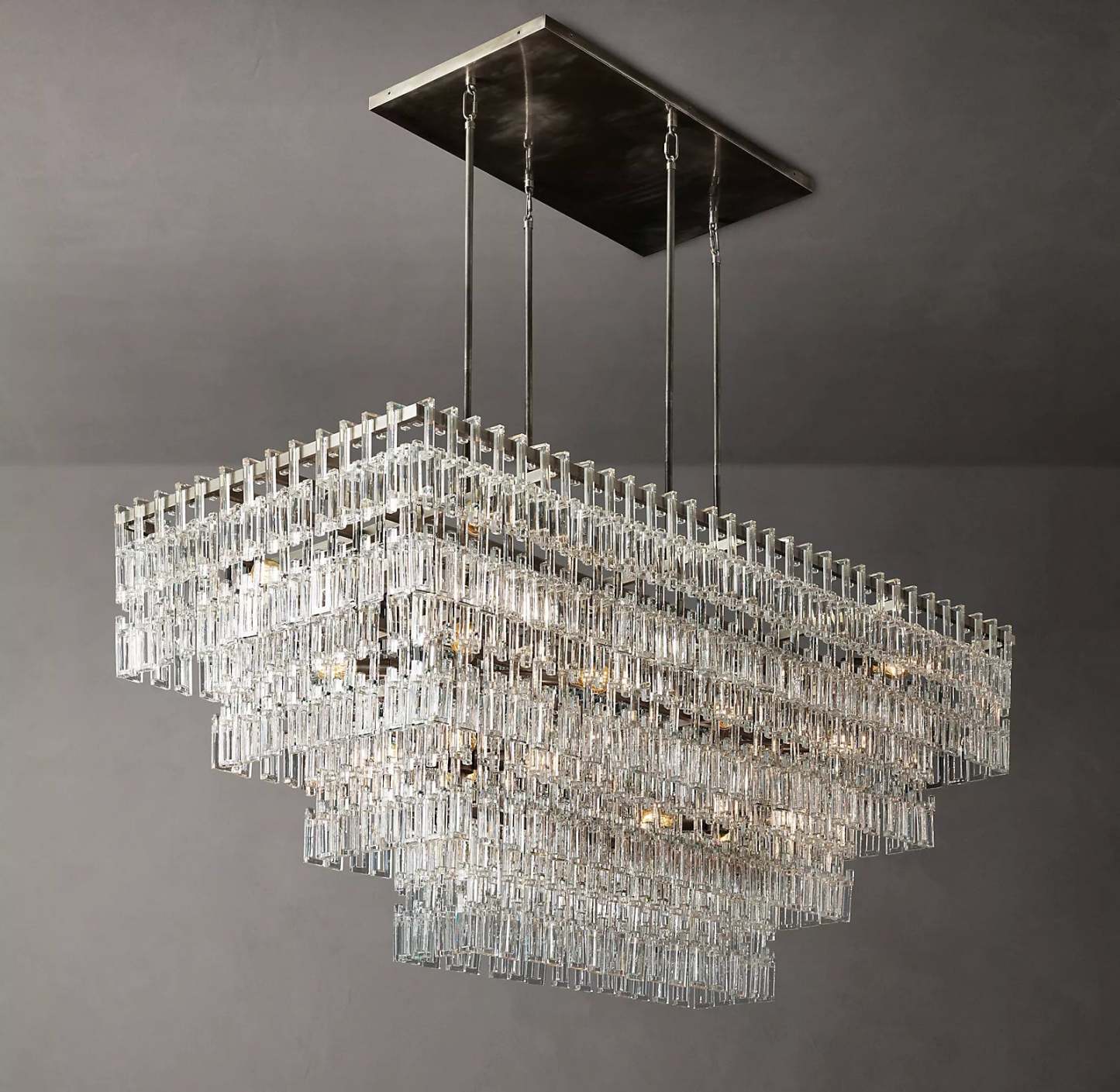 MARIGNAN TIERED RECIANGULAR CHANDELIER 72"