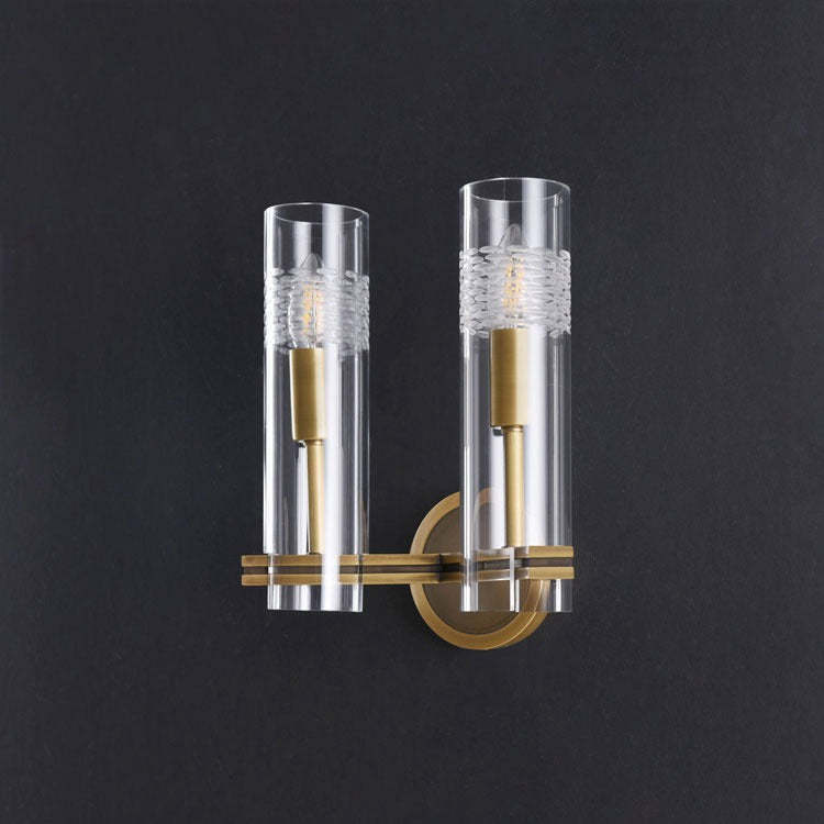 Chamont Brass Double Kaleidoscope Wall Sconce