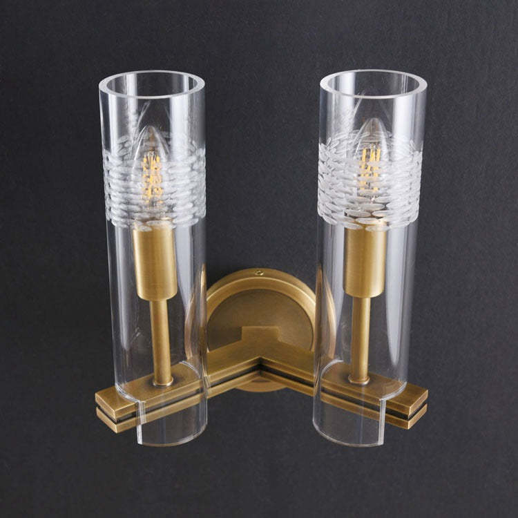 Chamont Brass Double Kaleidoscope Wall Sconce
