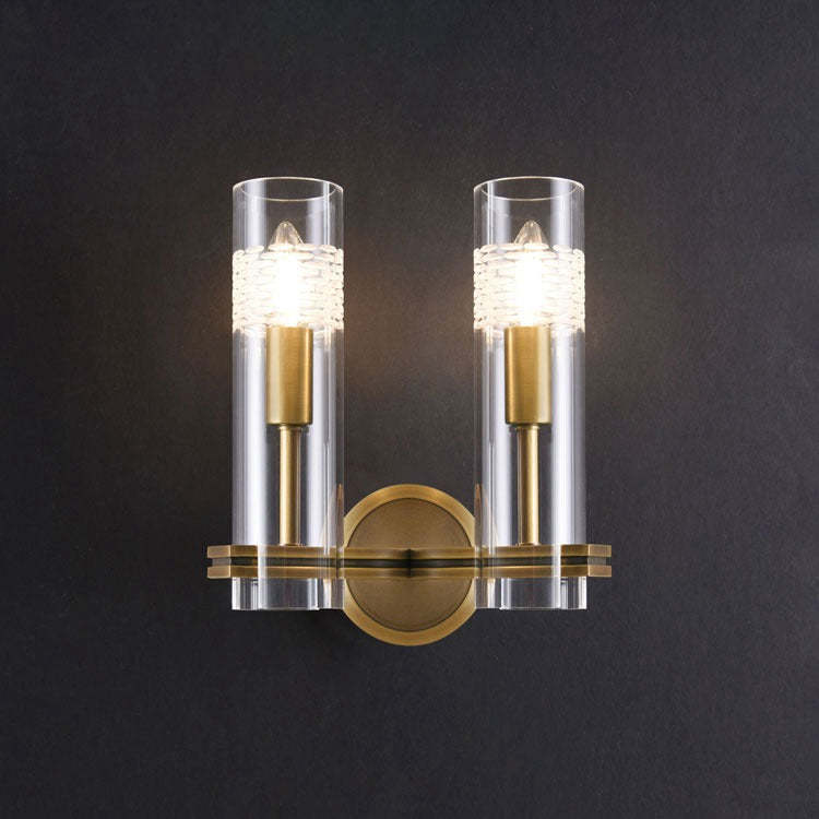 Chamont Brass Double Kaleidoscope Wall Sconce