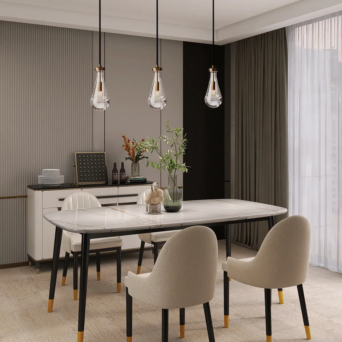 Modern Raindrop Pendant Light for Kitchen Island