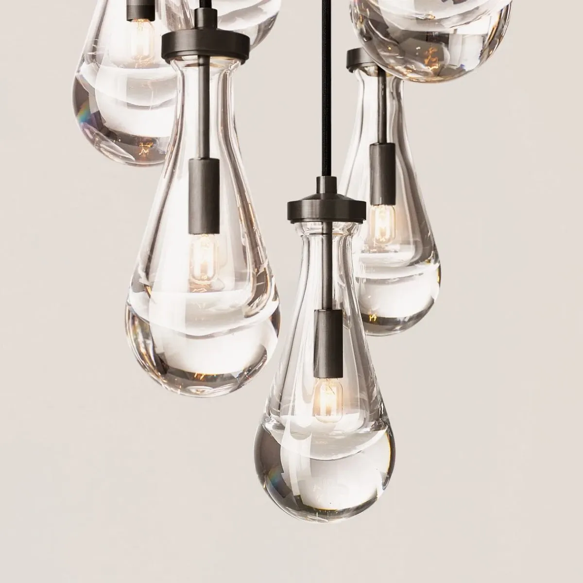 Modern Raindrop 18 Inch Round Chandelier Matte Black