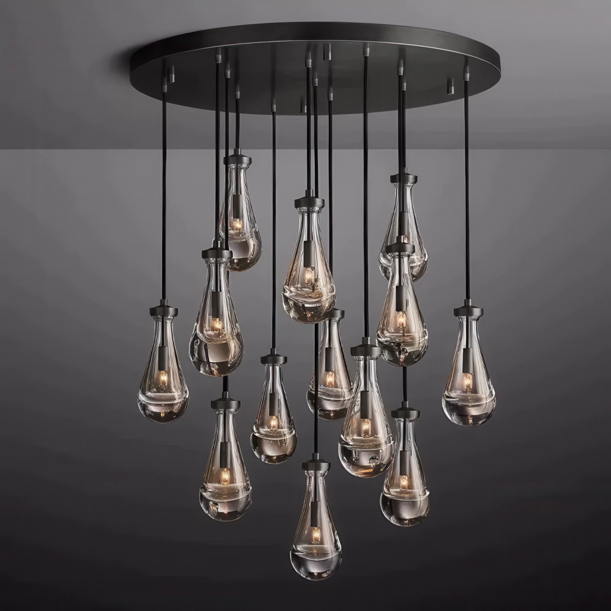 Modern Raindrop Crystal Round Chandelier