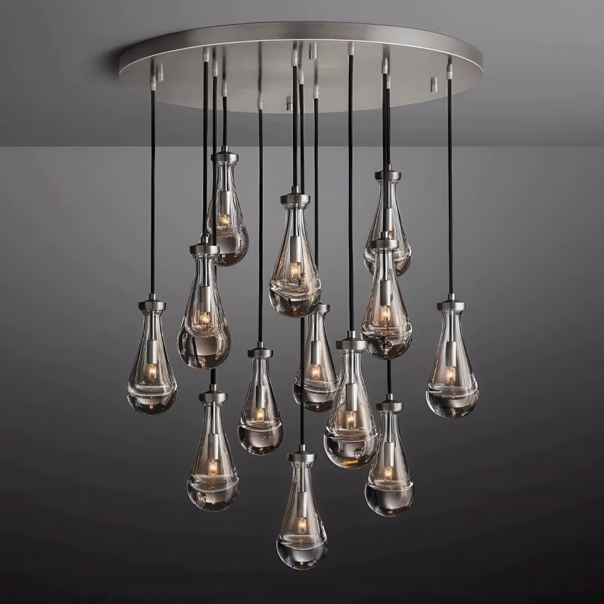 Modern Raindrop Crystal Round Chandelier