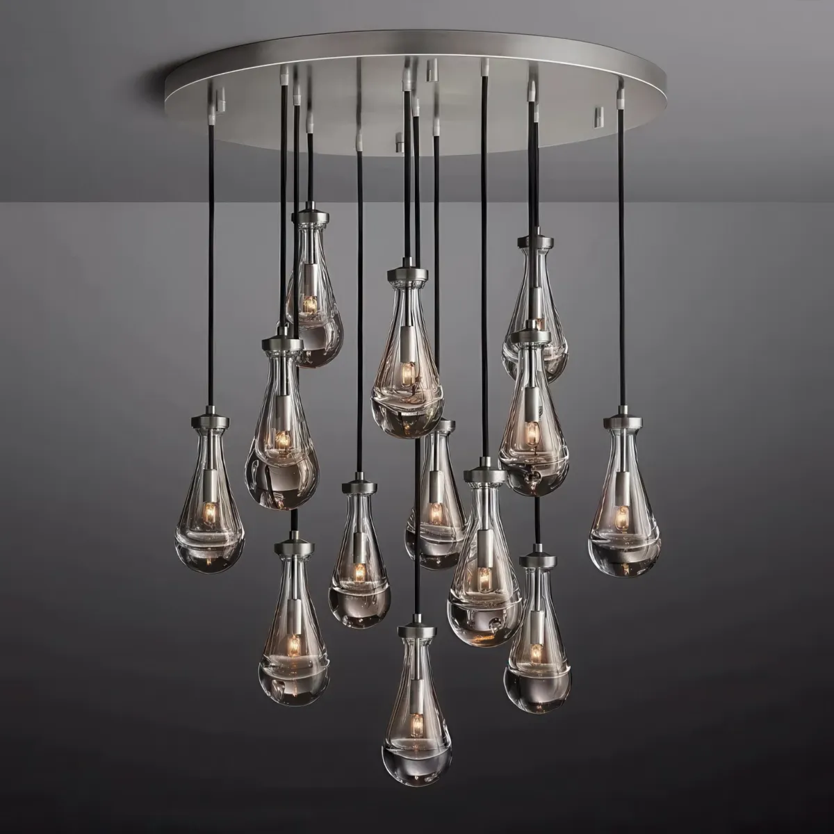 Modern Raindrop Crystal Round Chandelier
