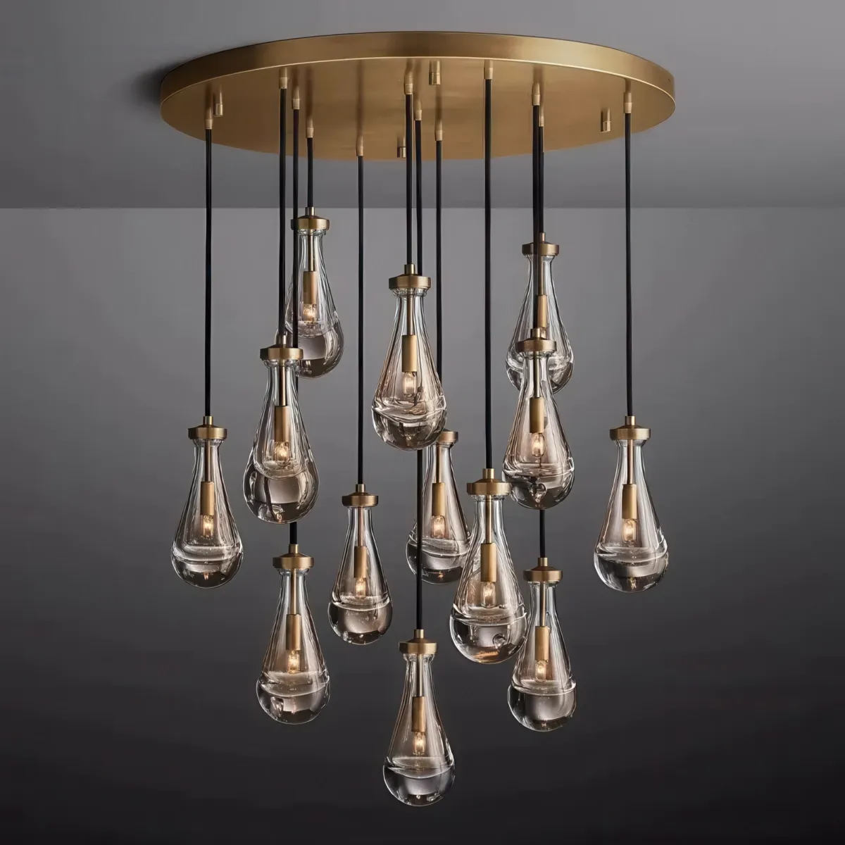Modern Raindrop Crystal Round Chandelier