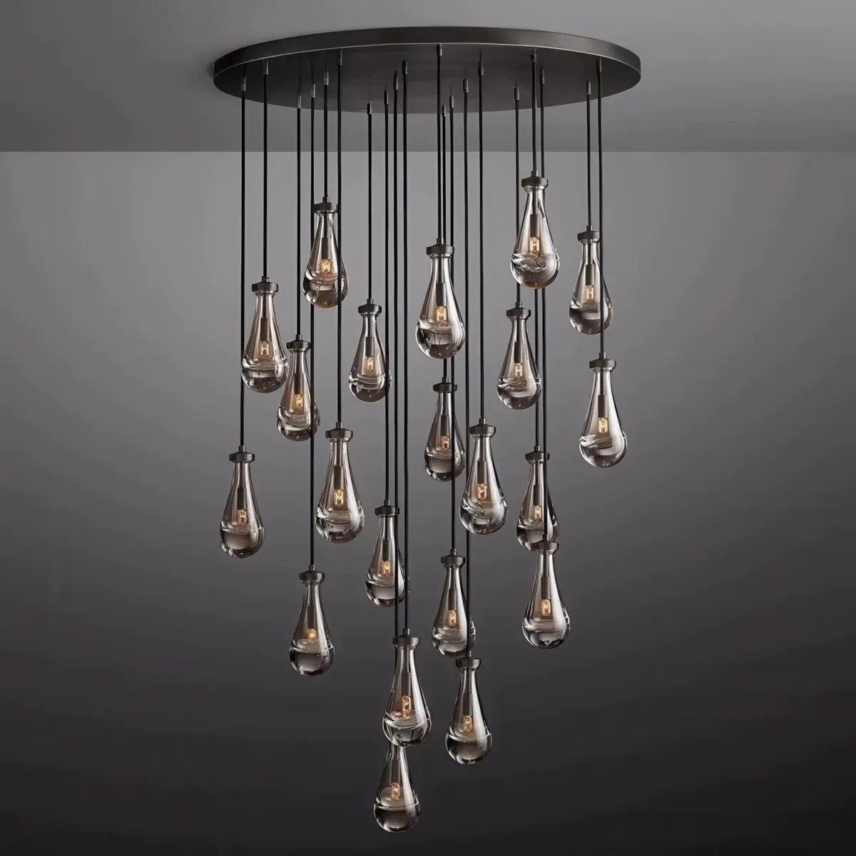 Modern Raindrop Crystal Round Chandelier
