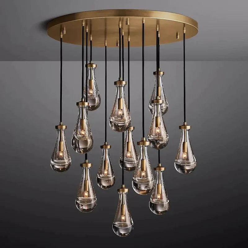Modern Raindrop Crystal Round Chandelier