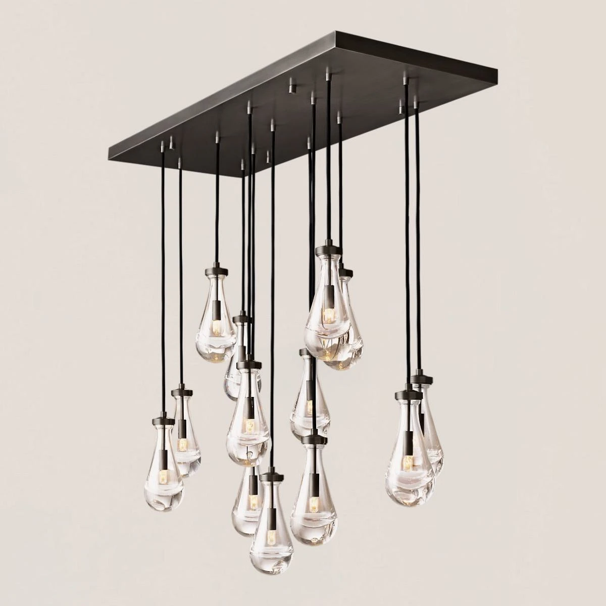 Modern Raindrop Crystal Rectangular Chandelier