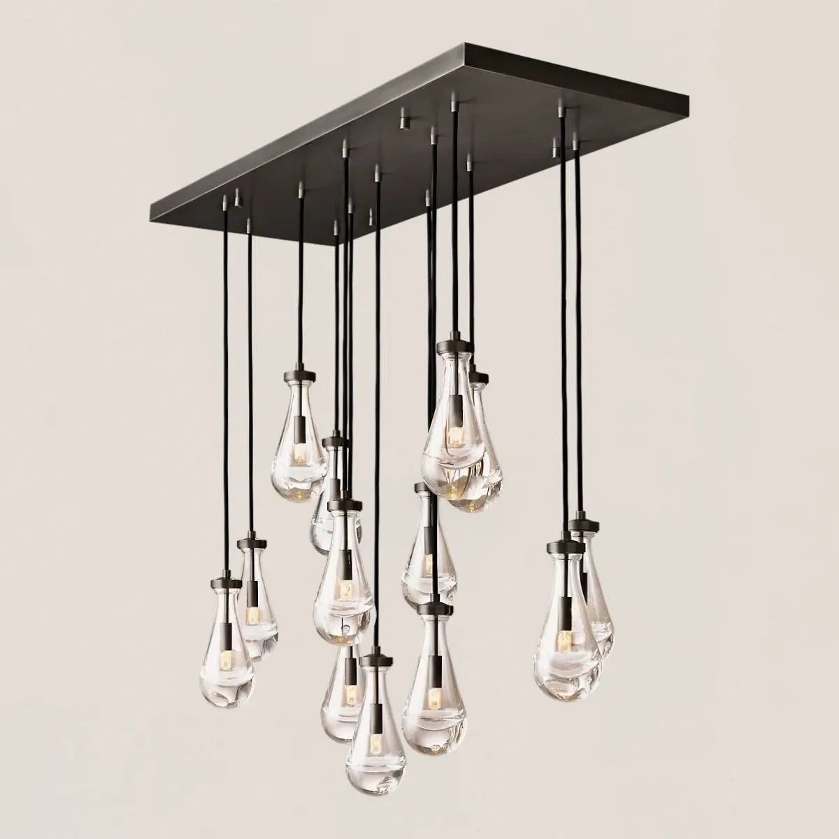 Modern Raindrop Crystal Rectangular Chandelier