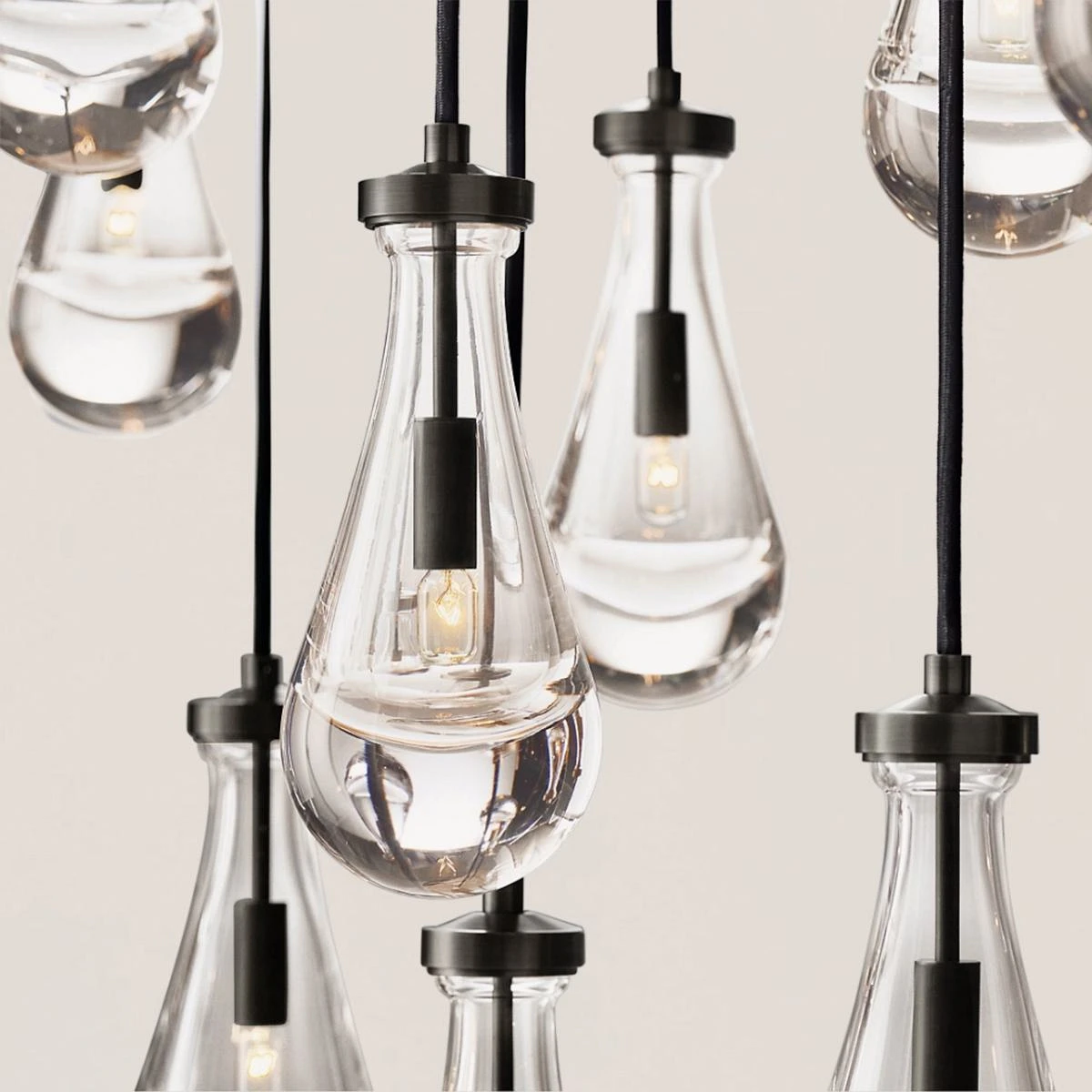 Modern Raindrop Crystal Rectangular Chandelier
