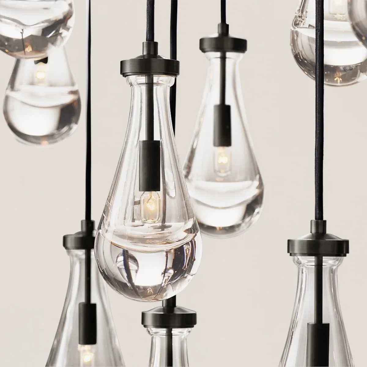 Modern Raindrop Crystal Rectangular Chandelier