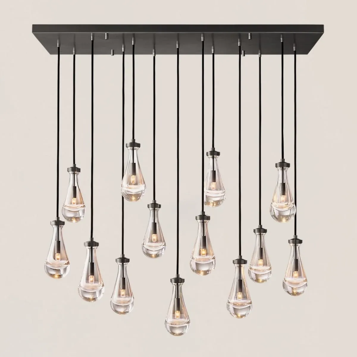 Modern Raindrop Crystal Rectangular Chandelier