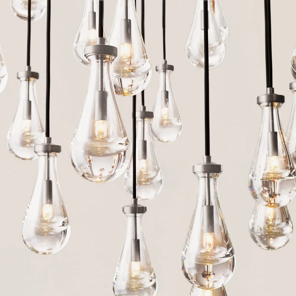 Modern Raindrop Crystal Rectangular Chandelier