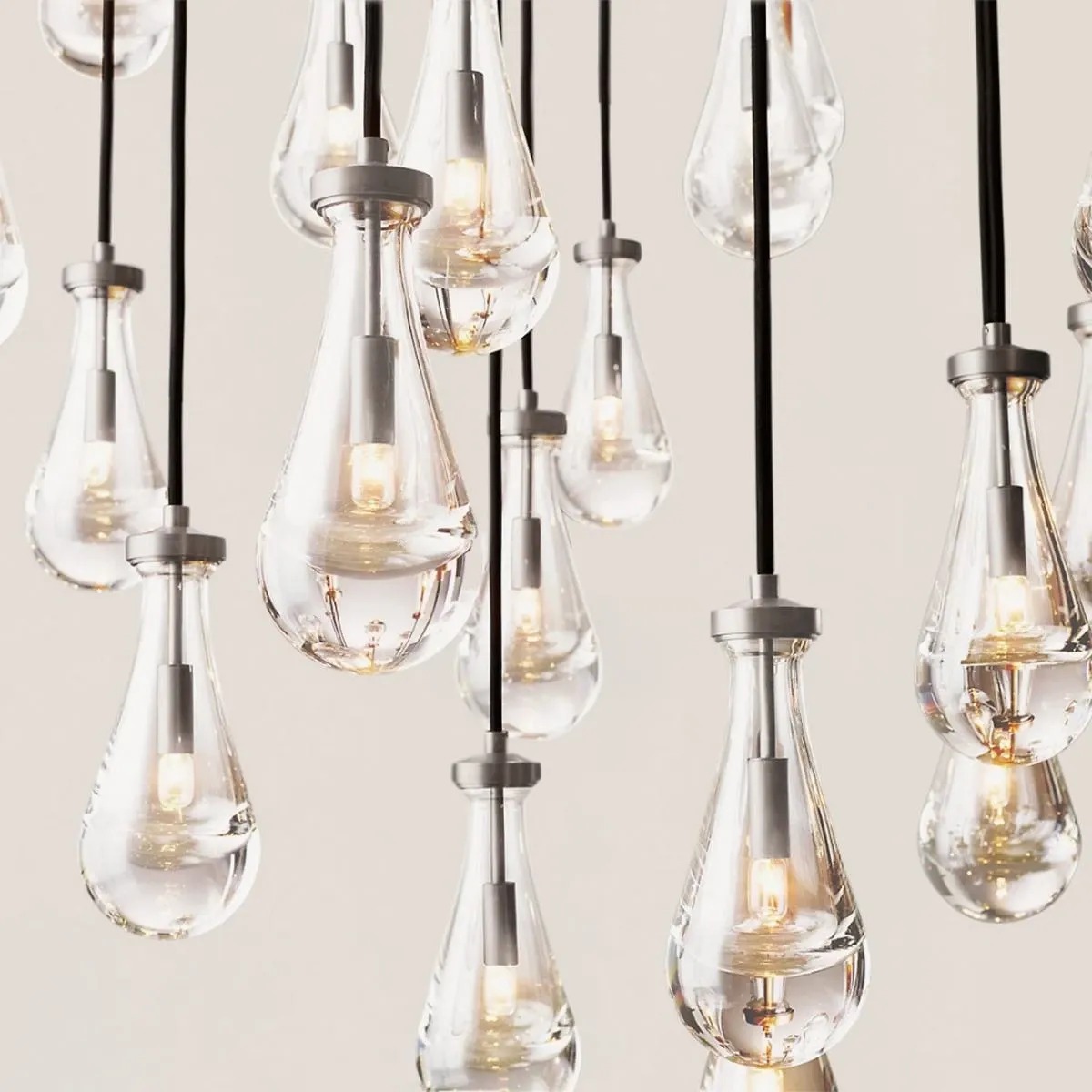 Modern Raindrop Crystal Rectangular Chandelier
