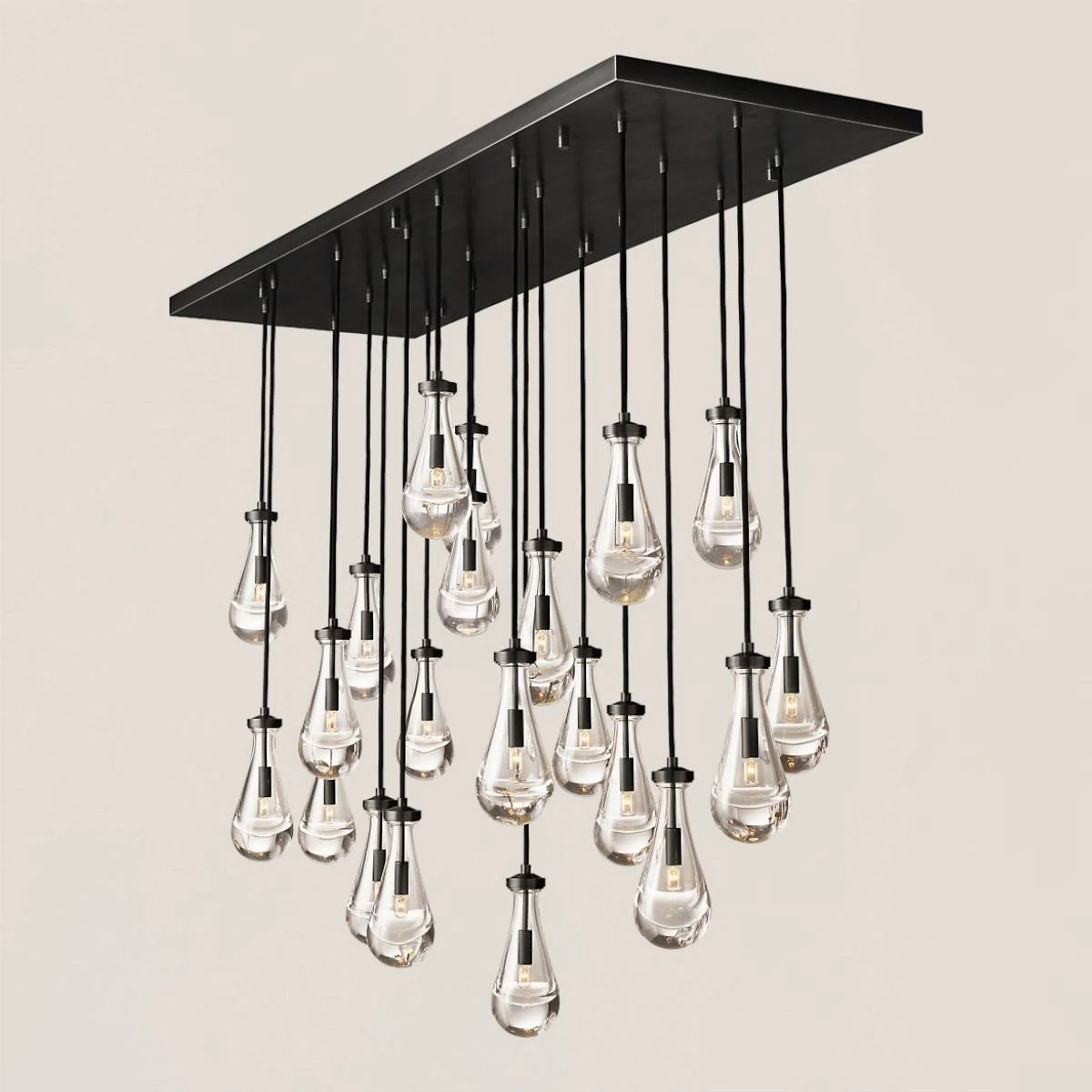 Modern Raindrop Crystal Rectangular Chandelier