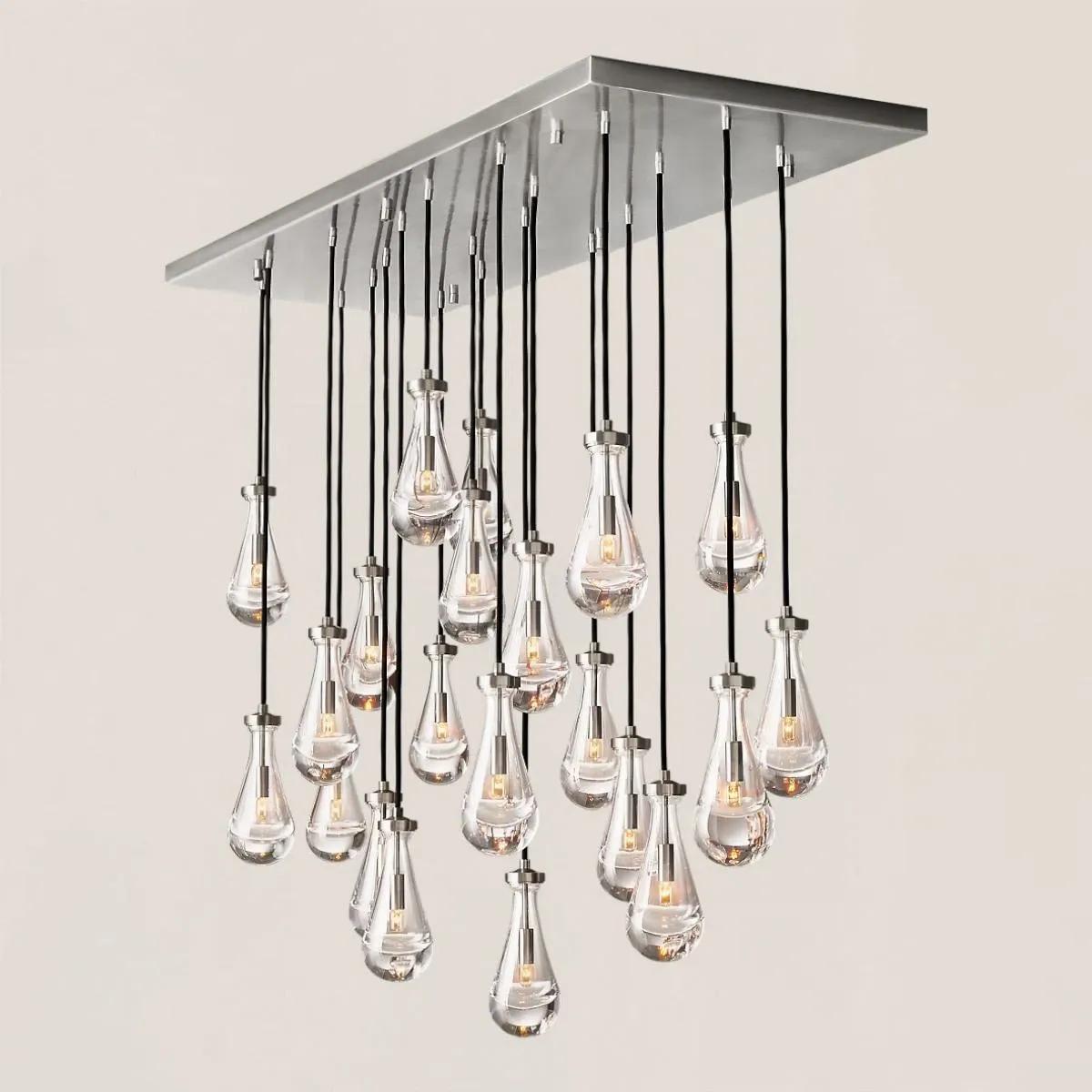 Modern Raindrop Crystal Rectangular Chandelier