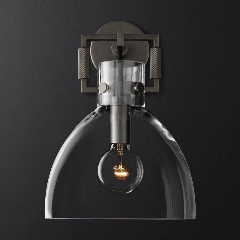 Maplewood Glass Cloche Wall Sconce 10"