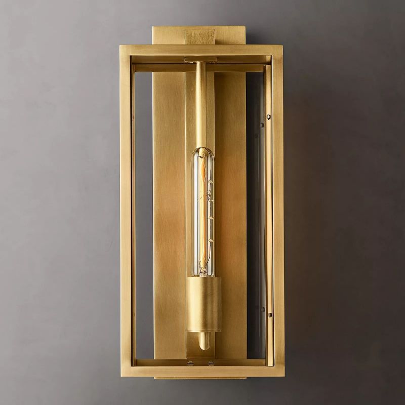 Beckman Outdoor Square Lantern Wall Sconce 18"-HiLamps
