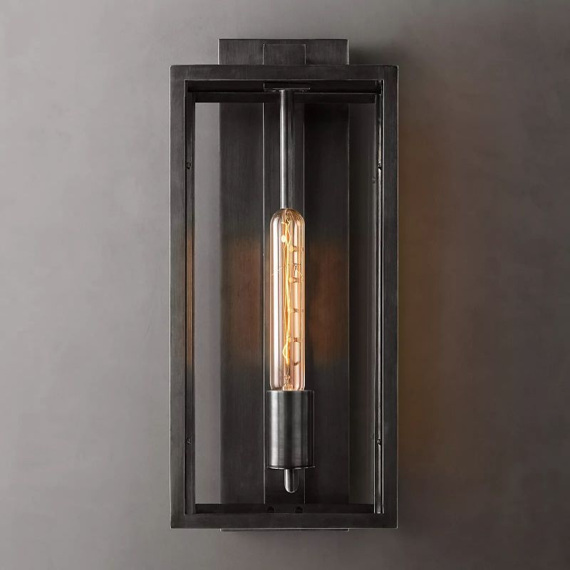 Beckman Outdoor Square Lantern Wall Sconce 18"-HiLamps