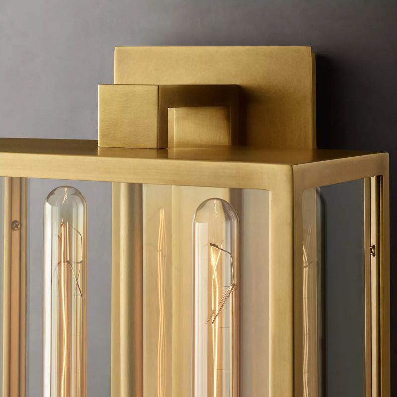Beckman Outdoor Square Lantern Wall Sconce 21"-HiLamps