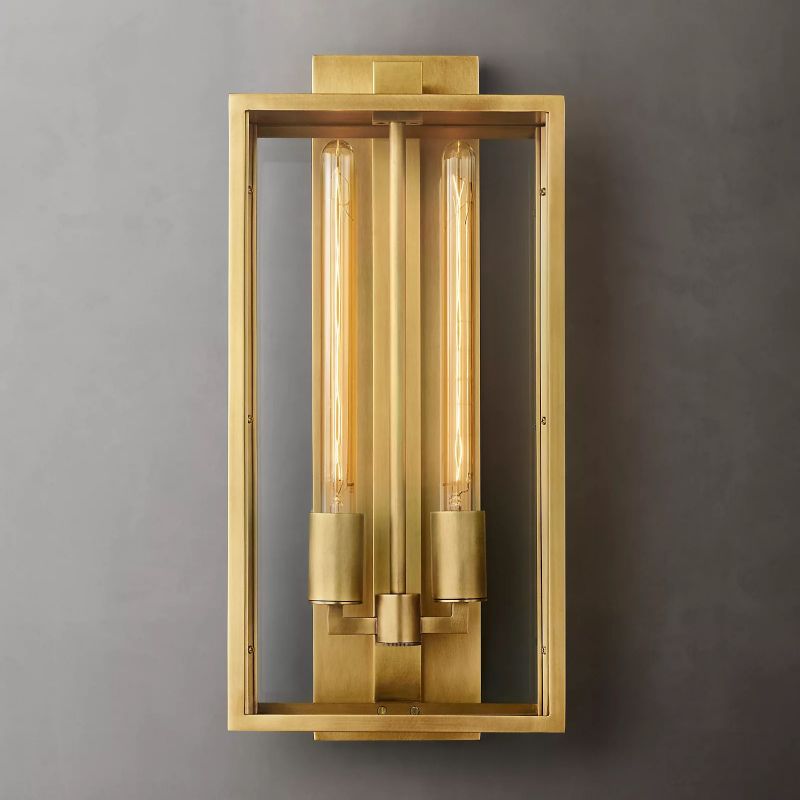 Beckman Outdoor Square Lantern Wall Sconce 21"-HiLamps