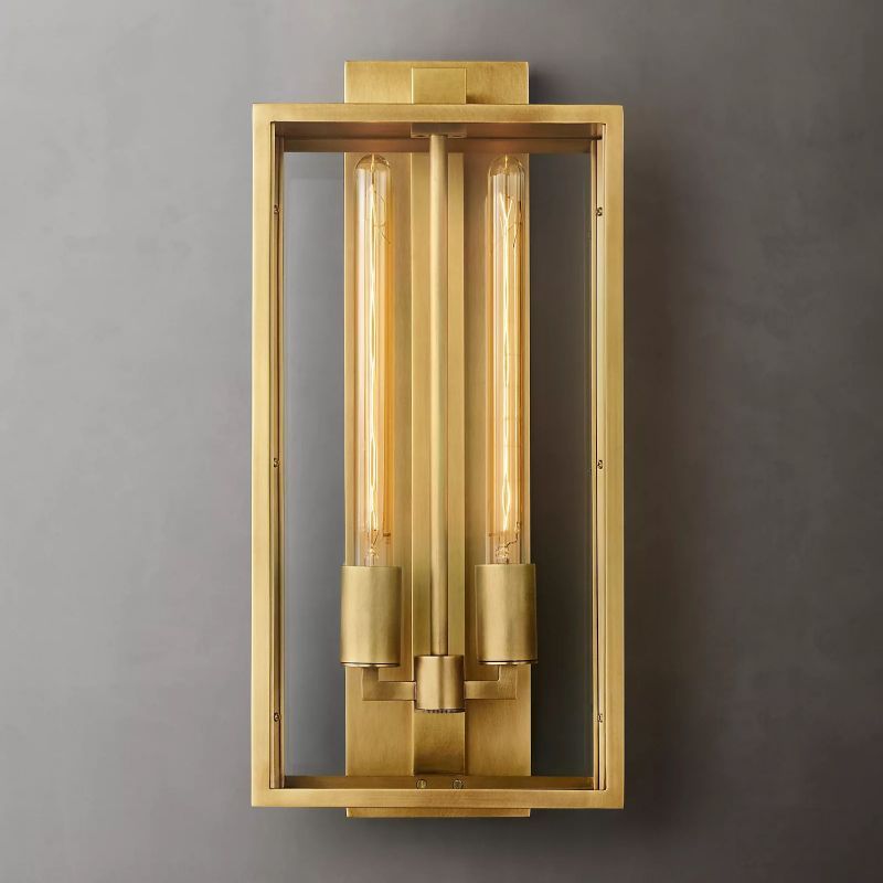 Beckman Outdoor Square Lantern Wall Sconce 21"-HiLamps