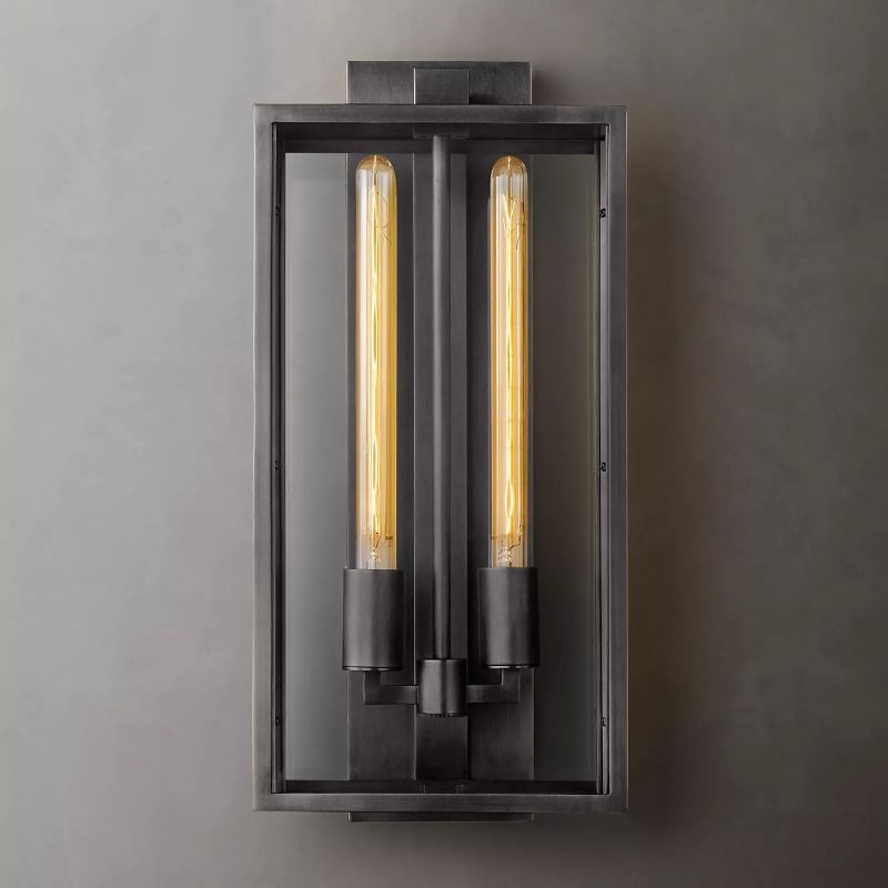 Beckman Outdoor Square Lantern Wall Sconce 21"-HiLamps