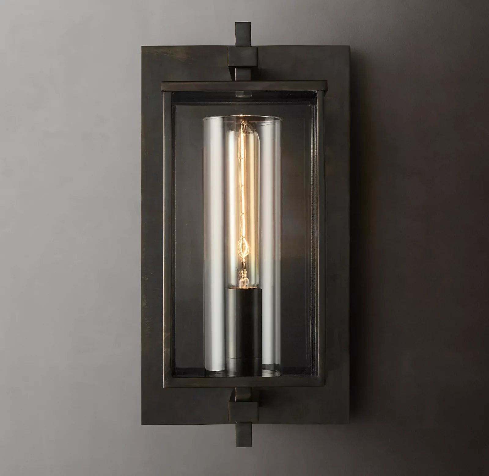 Outdoor Square Short Wall Sconce-HiLamps