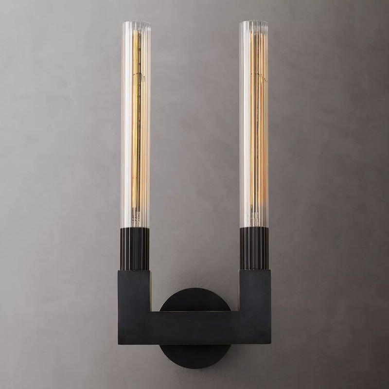 Prismatic Glass Double Wall Sconce-HiLamps
