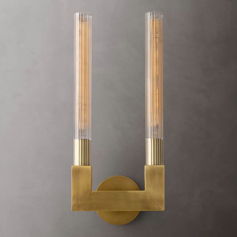 Prismatic Glass Double Wall Sconce-HiLamps