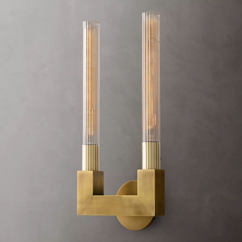 Prismatic Glass Double Wall Sconce-HiLamps