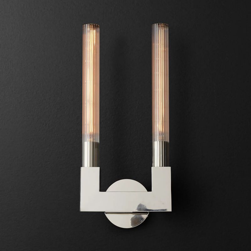 Prismatic Glass Double Wall Sconce-HiLamps