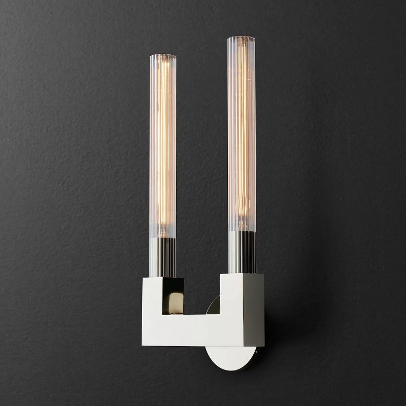 Prismatic Glass Double Wall Sconce-HiLamps