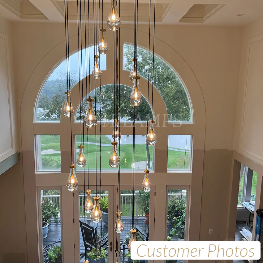 Rain Drops 3 Lights Rectangular Chandelier